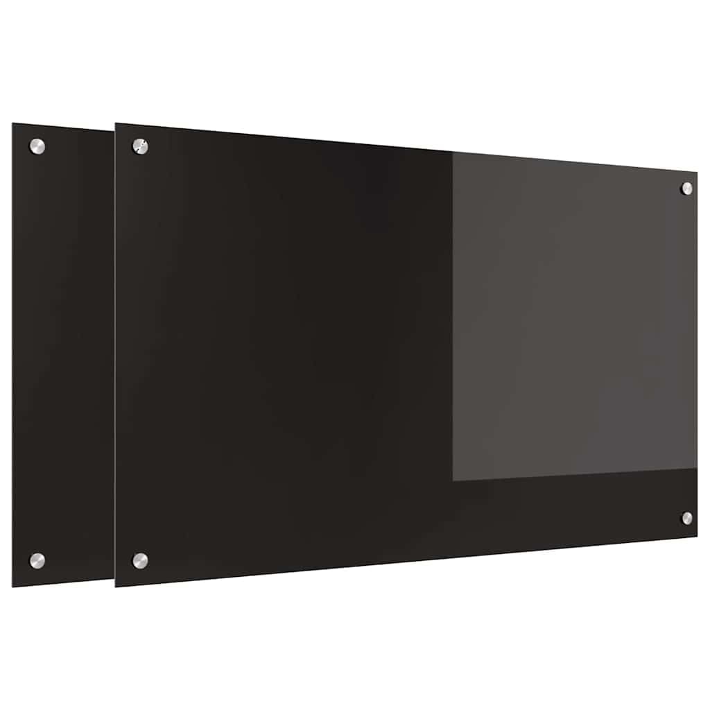 Crédence de cuisine 2 pcs noir pour sublimer votre plan de travail et cuisiner sans contrainte