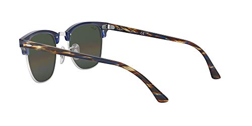 Ray-Ban Rb3016 Clubmaster Square Sunglasses, Metallic Light Bronze/Grey Mirrored Rainbow, 51 Mm #TOP4