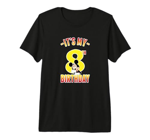 T-shirt Mickey Mouse portrait premium habit élégant pour anniversaire 8 ans