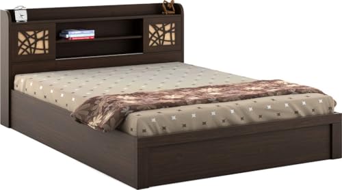 Image of Spacewood Mayflower Bed | King (78 X 72) Engineered Wood Bed with 3 /4th Lifton Storage | 3 Year Warranty | Modern Design | Vermount