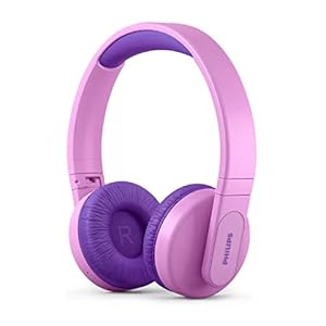 PHILIPS K4206 Kids Wireless Headphone,On-Ear Bluetooth Headphone with Safe Listening, Parental Control APP, Lighted Panels,32mm Drivers,Quality Sound,28-Hour Battery Life,Fast Charging,Pink Color