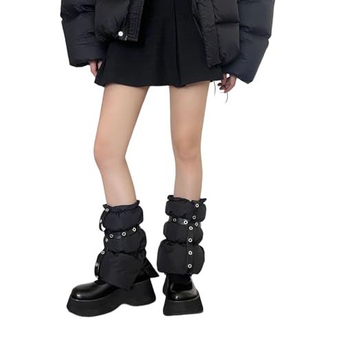 Guêtres rembourrées pour femme couvre-bottes à œillets et sangle