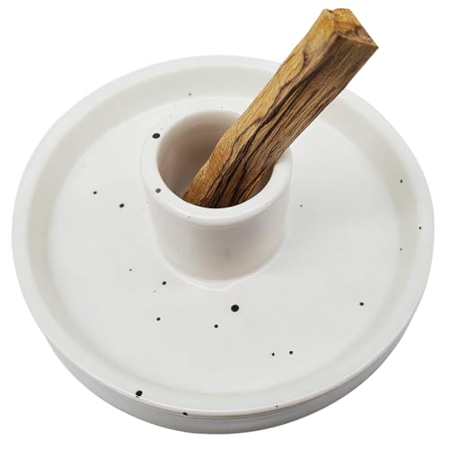 Palo Santo Holder Ceramic Incense Stick Holder Sage Holder for Yoga Meditation and Energy Cleansing Unique Ceramic Incense Holder Gift for Palo Santo Sticks (White)