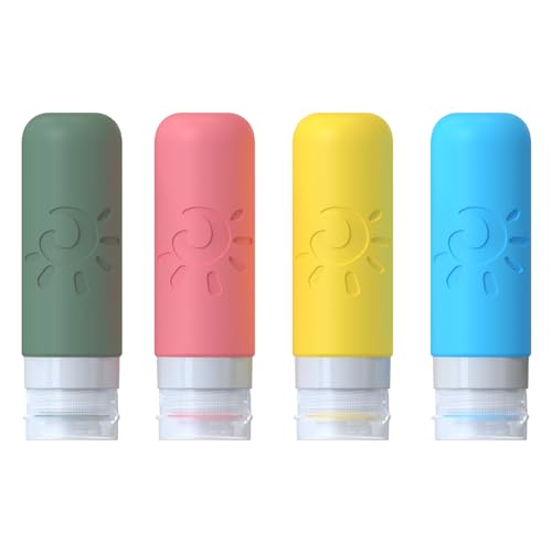 Image of Zafit Travel Bottles for Toiletries, TSA Approved Travel Containers 3oz Leak Proof Travel Tubs Refillable Liquid Travel Accessories for Shampoo Conditioner Lotion Body Wash(Multicolored F)