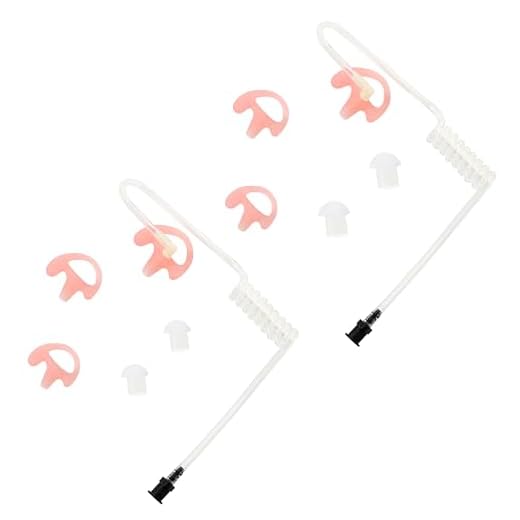 2 Pack Replacement Clear Acoustic Tube for Two Way Radio Earpiece and Headset, Surgical Grade UV Resistant Clear Tube, Replacement Coil Tube