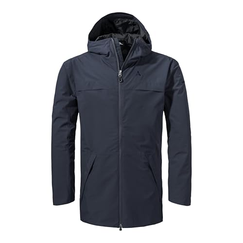Schöffel Herren Parka Style Bohorok MNS, wasserdichter Regenparka aus recyceltem Material, atmungsaktive Allwetterjacke mit Oversize-Passform, navy blazer, 50