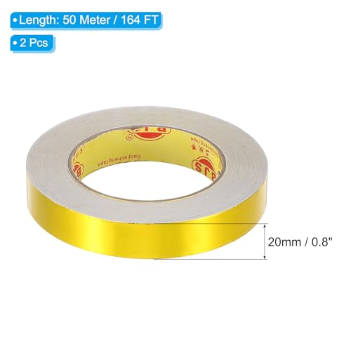 Image of PATIKIL Heat Shield Tape, 2 Rolls 0.8 Inch x 164FT Heat Reflective Adhesive Foil Tape Thermal Barrier Foil Cool Tape Heat Resistant Tape for Hose Car, Gold