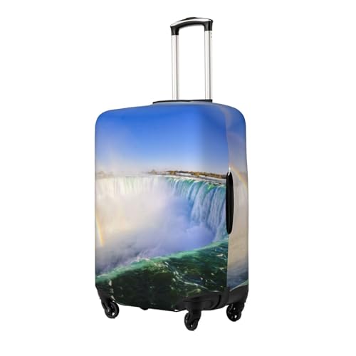 Waterfall And Rainbow Print Suitcase Cover Luggage Protector Washable Elastic Fashionable Travel Gear Cover2
