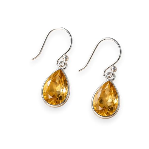Boucles d'oreilles argent 925 citrine de haute qualité avec boîte Royal
