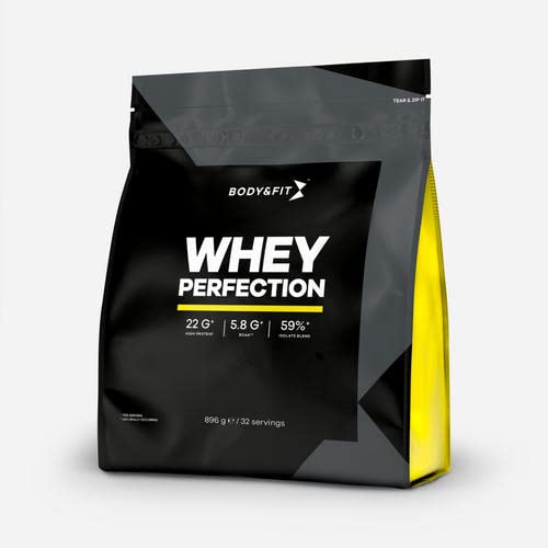 Body and Fit Whey Perfection Protein Powder, Muscle Building, with Isolate & Hydrolysate, Natural (No Flavour), 32 Servings, 896 g