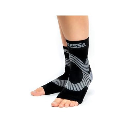 Compressa Ankle Brace for Women & Men - Ankle Compression Sleeve with Premium Non-Slip Support Joint Pain, Muscle Recovery, Arthritis Relief, Injury Recovery, & More (1 Pair) Cover