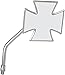 Emgo Maltese Cross Mirror Solid Stem Lft/rht Universal