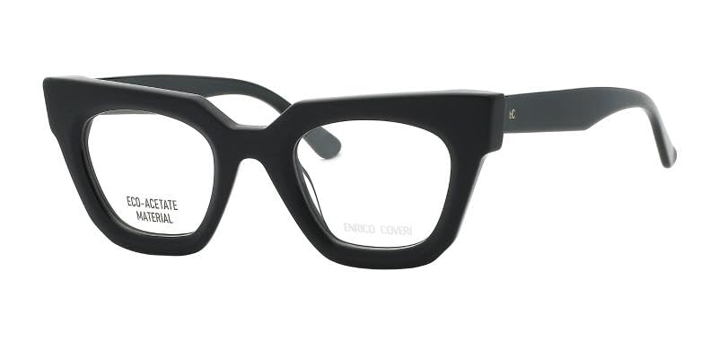 Enrico Coveri Okulary ECV154 dla kobiet, okulary korekcyjne, pasują do wszystkich rodzajów soczewek, czarne