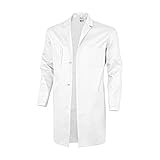 Qualitex Basic Arbeitskittel, 100 % Baumwolle, 240 g/m², Weiß, Größe 44, Herren, 61951DF, Weiss, 54