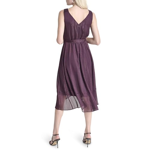 Image of DKNY Women's Sleeveless Tie Fit & Flare Midi Dress