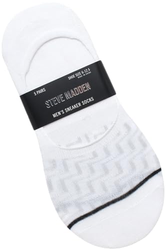 Steve Madden Mens No Show Socks - 5 Pack Invisible Mens Low Cut Socks with Arch Support (Shoe Size 10-13)3