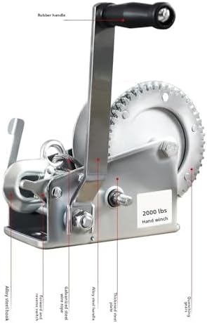Heavy Du Manual Winch with 33ft Steel Cable & Bidirectal Ratchet 1600lbs Capaci for Towing Lifting and Transporting Ultimate ILI & Reliabili