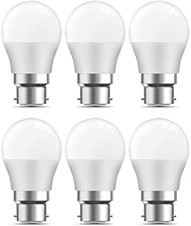 LEDYA LED Bayonet Light Bulbs 5W, 40W Halogen Bulb Equivalent, 400LM, Warm White 3000K, Energy Saving B22, 240°Wide Beam, G45 Small Golf Ball Blubs, Non-dimmable, Pack of 6 [Energy Class F], 20047