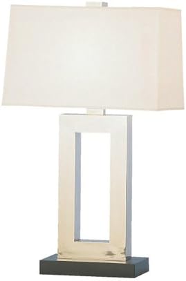 Robert Abbey 104X Lamps with Rectangular Snowflake Fabric Shades, Ebony Finish