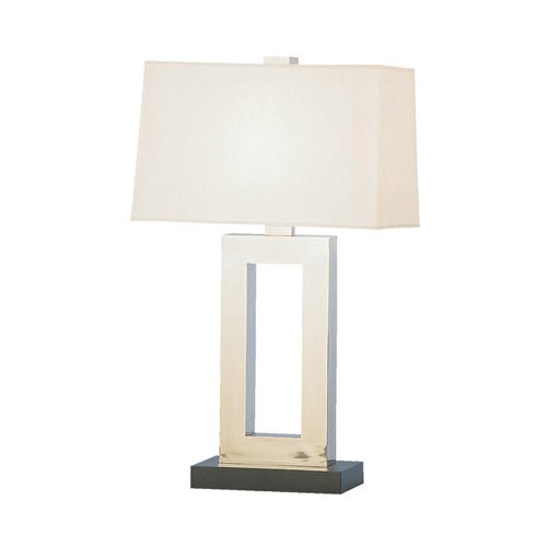 Robert Abbey 104X Lamps With Rectangular Snowflake Fabric Shades, Ebony Finish #TOP1