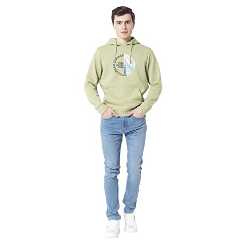 Image of Red Tape Men's Leaf Green Graphic Print Hoodie