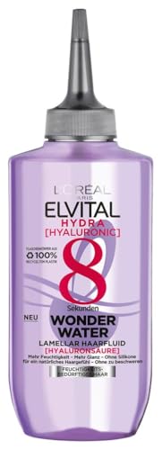 L'Oréal Paris Elvital Hydra Hyaluronic Wonder Water, feuchtigkeitsspendendes Haarfluid für glänzendes Haar, Hyaluron Fluid für einen Feuchtigkeitsboost, langanhaltende Feuchtigkeit und Pflege, 200ml
