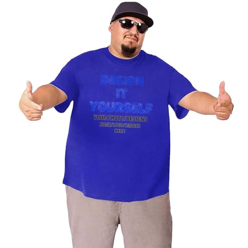 Custom Big and Tall Shirts for Men Personalized Customized Plus Size T-Shirts Designed with Your Own Text/Photo/Logo3