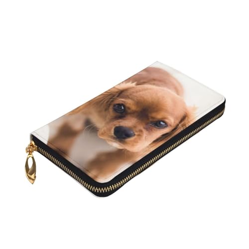 Portefeuille en cuir avec fermeture éclair grand porte-cartes sécurisé femme