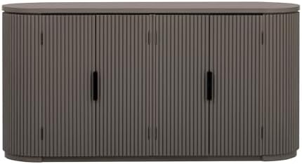 Adjustable Modern Veal Striped Door Storage Cabinet for Entryway, Living Room & Study – Stylish Organizing Solution with Versatile Design