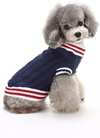 Teddy Dog Sweater 100% Cotton Handmade Woven Christmas Puppy Party School Style Shirt Winter Warm Outfits Clothes for Small Dogs S