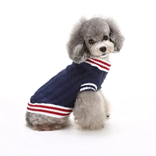 Teddy Dog Sweater 100% Cotton Handmade Woven Christmas Puppy Party School Style Shirt Winter Warm Outfits Clothes For Small Dogs S #TOP27