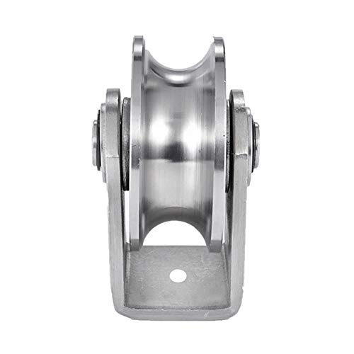 U Groove 3in Stainless Steel Heavy Duty Double Bearing Rigid Caster Sliding Gate Roller Wheel