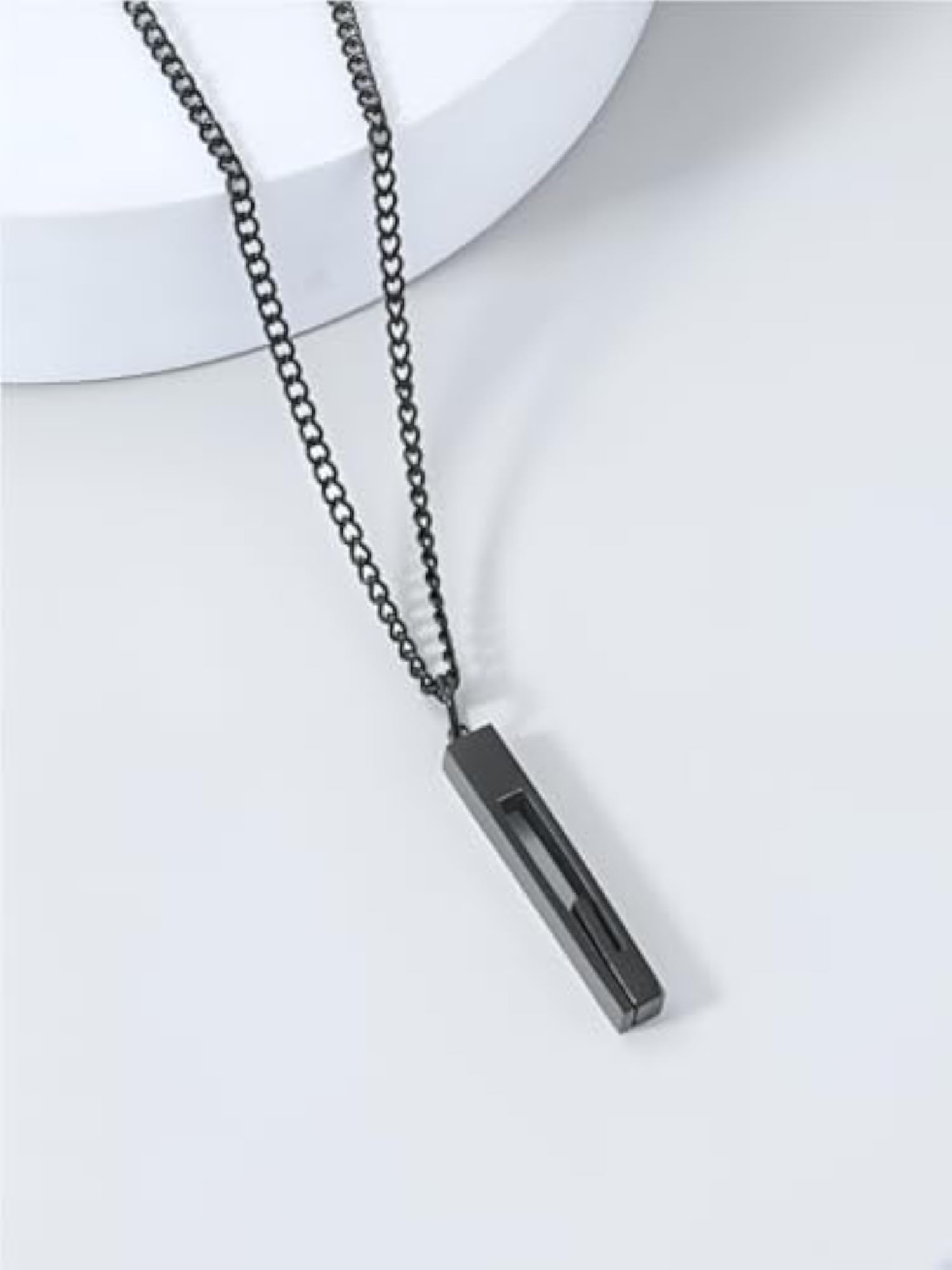 Men's Minimal Geometric Stainless Steel Pendant Necklace