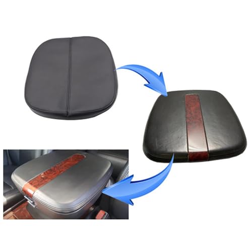 GXARTS Leather Center Console Lid Armrest Cover Replacement Black #196Compatible with Cadillac Escalade 2007 2008 2009 2010 2011 2012 2013 2014(Leather Part Only)