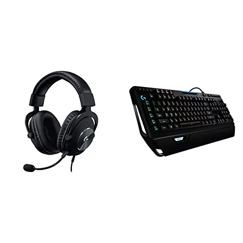 Logitech G PRO X Gaming Headset (2nd Generation) with Blue Voice for PC, Nintendo Switch - Black with Logitech G910 Orion Spectrum RGB Wired Mechanical Gaming Keyboard, Black