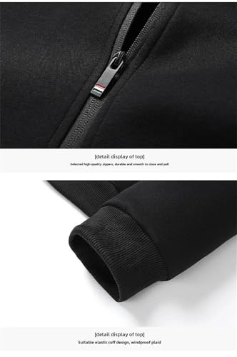 Men's Cotton Sports Suit Stand Collar Sweatshirt Middle-Aged and Stylish Cardigan Loose-Fit - Thumbnail 2