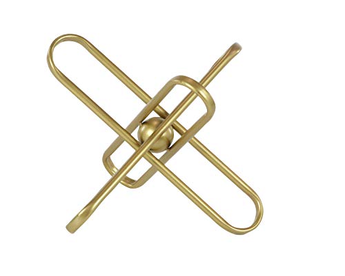 Cosmoliving By Cosmopolitan Metal Geometric Sculpture With Paper Clip Accents, Set Of 2 12", 9"W, Gold #TOP3