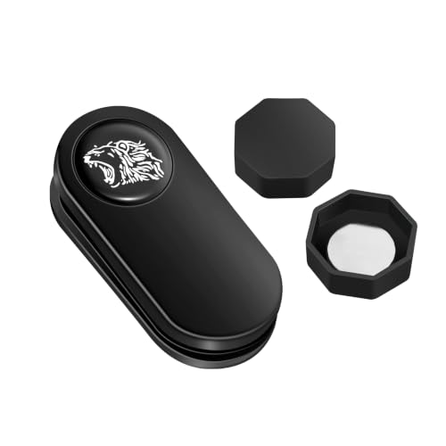 Feuvois Octagon Pool Chalk Holder, Portable Magnetic Chalk Holder, Billiard Cue Chalk Holder, Pool Cue Chalk Holder with Magnetic Belt Clip, Silent Billiard Chalk Holder Accessories, Black
