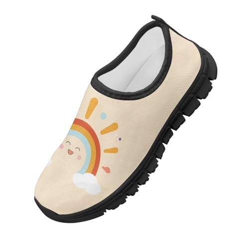 Kids Slip On Walking Shoes for Girls Breathable Mesh Casual Shoes Loafers Non Slip Lightweight Comfort Sneakers Spring School Day Black Sole Size 11-154