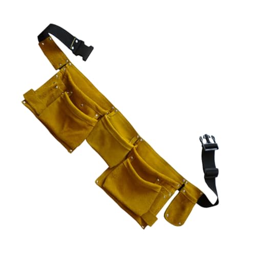 Pochette à outils en cuir kaki résistante à l'usure avec rangement sécurisé