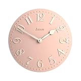 Jones Clocks® Betty orologio da parete | Orologio convesso classico | 30cm | Rosa rosa | Eleganza elegante perfetta per la cucina, il soggiorno, l'ufficio o la camera da letto
