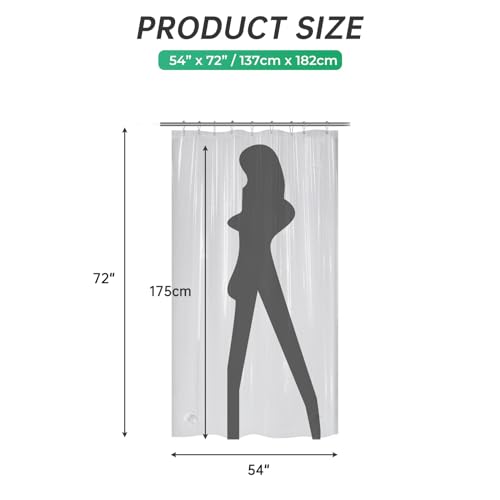 Image of AmazerBath 54x72 Shower Curtain Stall, Plastic Small Shower Curtain Clear, Heavy Duty Thick PEVA, Stand Up Shower Stall Size with 2 Weighted Stones and 9 Grommets