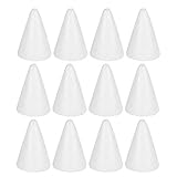 GANAZONO 12Pcs Foam Cones Styrofoam Cone Shaped Crafts White Christmas Tree Table Centerpiece Flower Arrangement Props 10x7cm