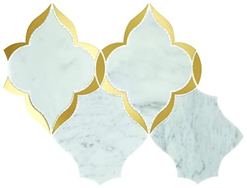 Daltile Lavaliere Carrara White/Brass Kapali Mosaic #TOP27