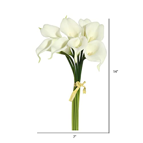 Vickerman FD170301 14'' Artificial White Calla Lily Bundle - Formal Ivory Calla Lily Flowers - Cala Lilies Artificial thumb #6