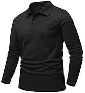Rdruko Men's Polo Shirts Long Sleeve Quick Dry Outdoor Golf Sports Shirts with Pocket