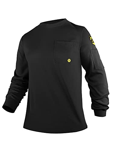 PTAHDUS FR Shirts for Men,5.5oz/7.1oz Round Neck Flame Resistant ...
