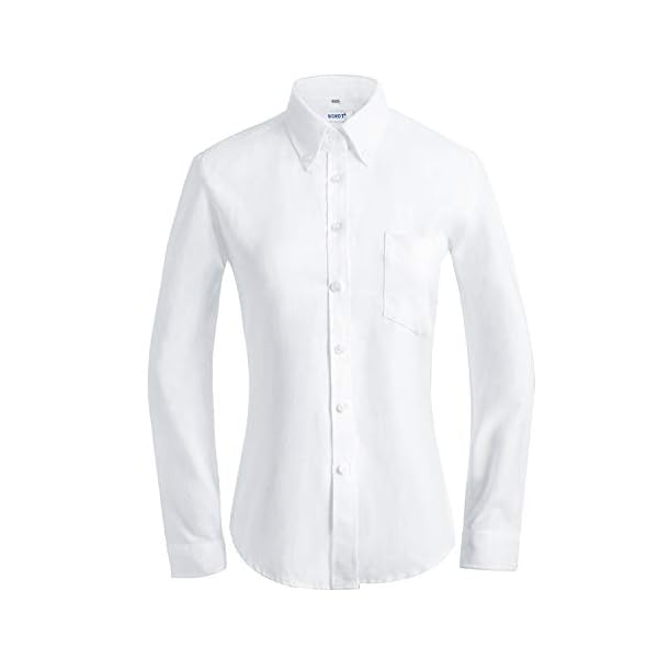 MGWDT-Button-Down-Shirt-Women-Long-Sleeve-Blouse-Oxford-Shirt-Classic-Fit-Cotton-Tops-Wrinkle-Resistant2XS-3XL MGWDT Button Down Shirt Women Long Sleeve Blouse Oxford Shirt Classic-Fit Cotton Tops Wrinkle Resistant Medium White