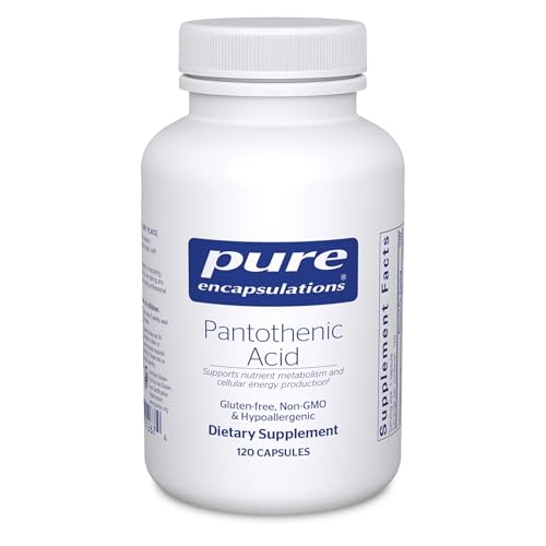 Pure Encapsulations Pantothenic Acid | Hypoallergenic Supplement Supports Cellular Energy Production, Adrenal and Cardiovascular Health | 120 Capsules