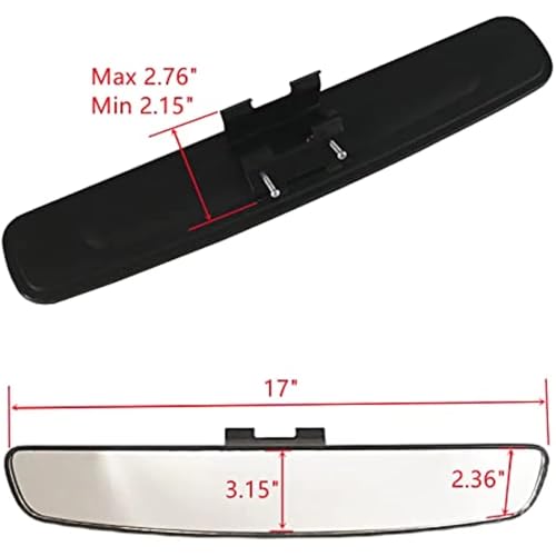Espejo retrovisor interior universal de 17 pulgadas convexo y gran angular 4